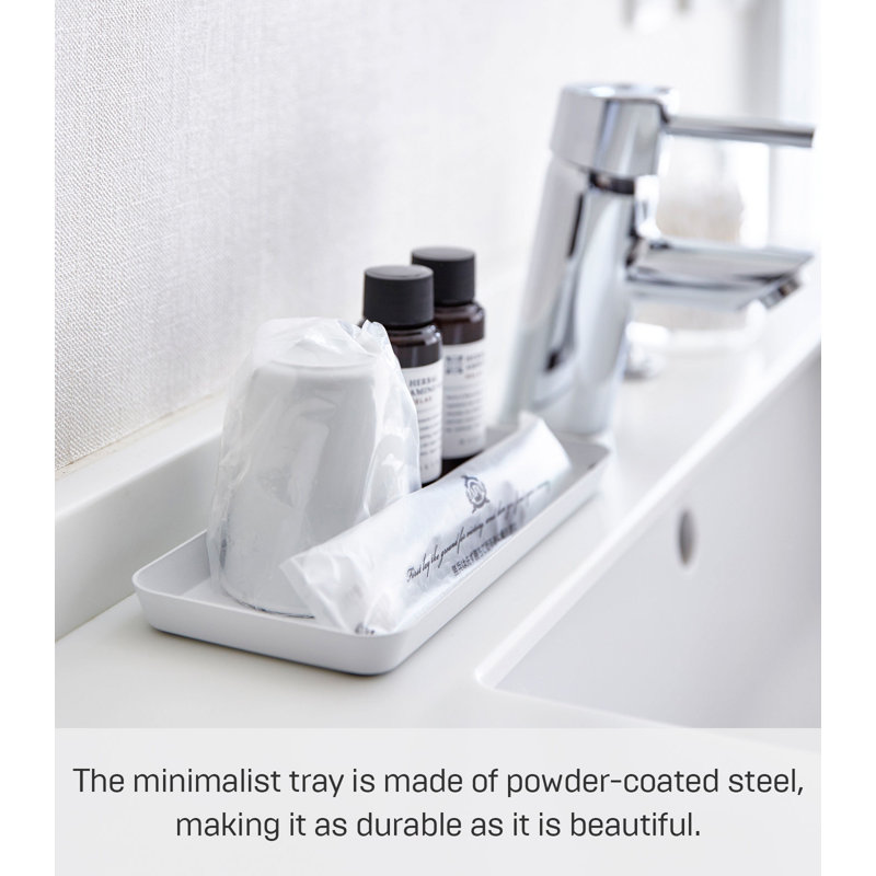 White Steel Minimalist Rectangular Vanity Tray