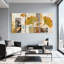 «Ginkgo Leaf Collage», reproduction d'art sur toile tendue sur toile, ensemble de 3-544819368