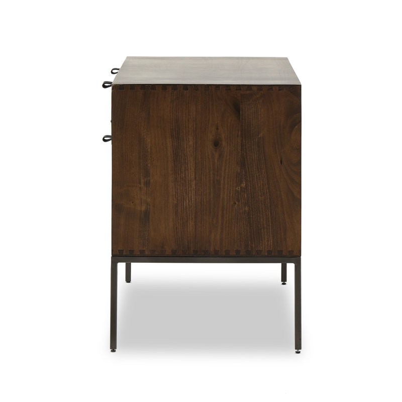 Trey 4 - Drawer Solid Wood File Cabinet, Brown