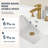 36" W x 21" D Solid Surface Bathroom Vanity Top with Integrated Center Single Sink 3.5" Backsplash 8" Widespread 3 Hole Faucet