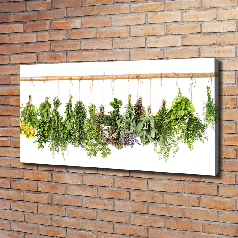 Herbs On A String - Wrapped Canvas Print
