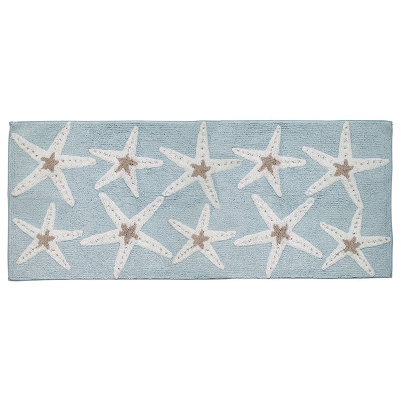 Castille 100% Cotton Non-Slip Bath Rug, 24" W x 60" L