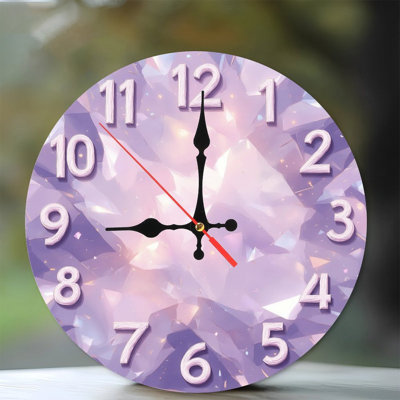 Horloge en cristal mauve