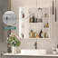 80mm W 80mm H Wall Mounted Required Frameless Medicine Cabinet Mirror 3 Fixed
