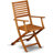 7 Piece Patio Garden Table Set Consist of an Oval Outdoor Acacia Wood Dining Table and 2 Folding Arm Chairs with 4 Side Chairs, 36x60 Inch, Natural Oil-2094435690