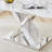 5-Piece Modern Rectangular Faux Marble Dining Set with Faux Leather Cantilever Chairs-1727622051