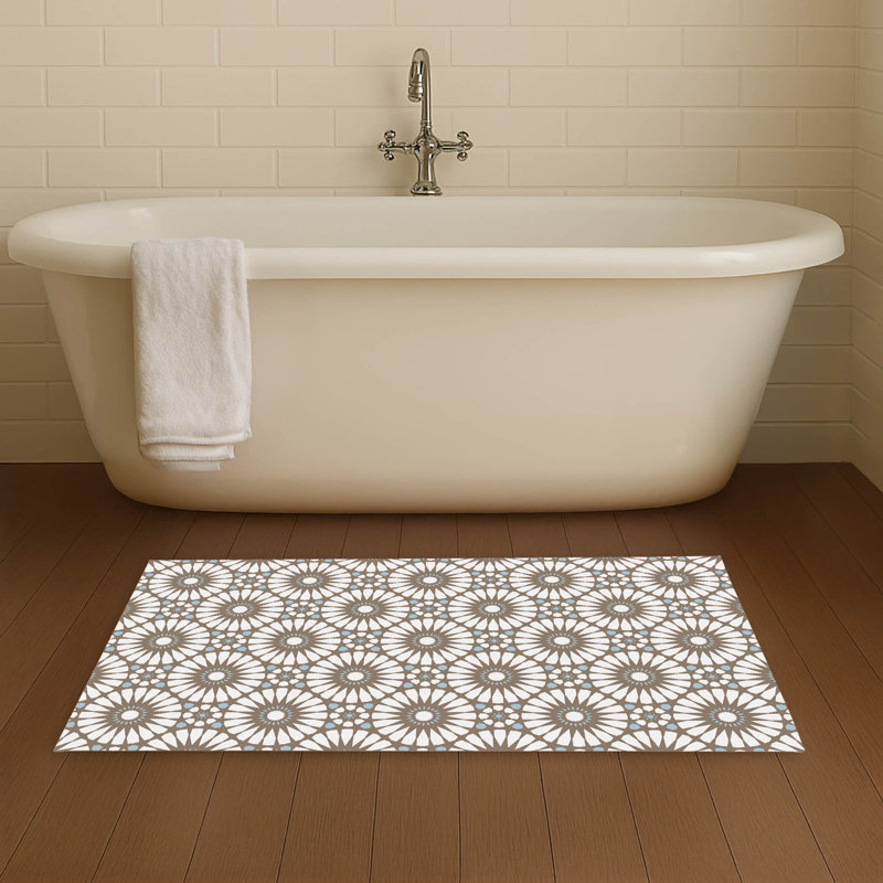 Sylvia Non-Skid Bath Mat, Single - 24" L x 17" W, Brown