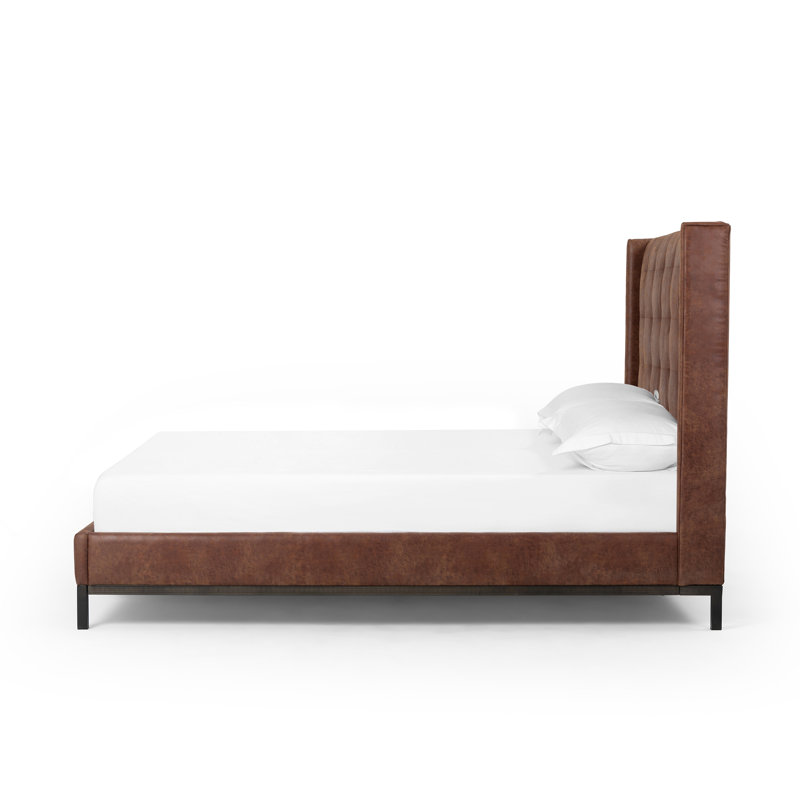 Newhall Upholstered Wingback Bed, Queen