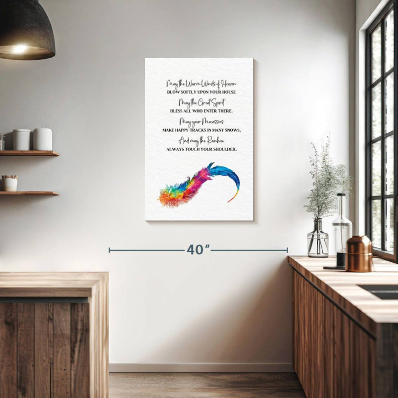 Tergel Feather Prayer, 36" H x 24" W