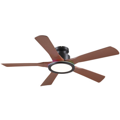 Ventilateur de plafond encastré 52 "avec lumière annulaire RVB