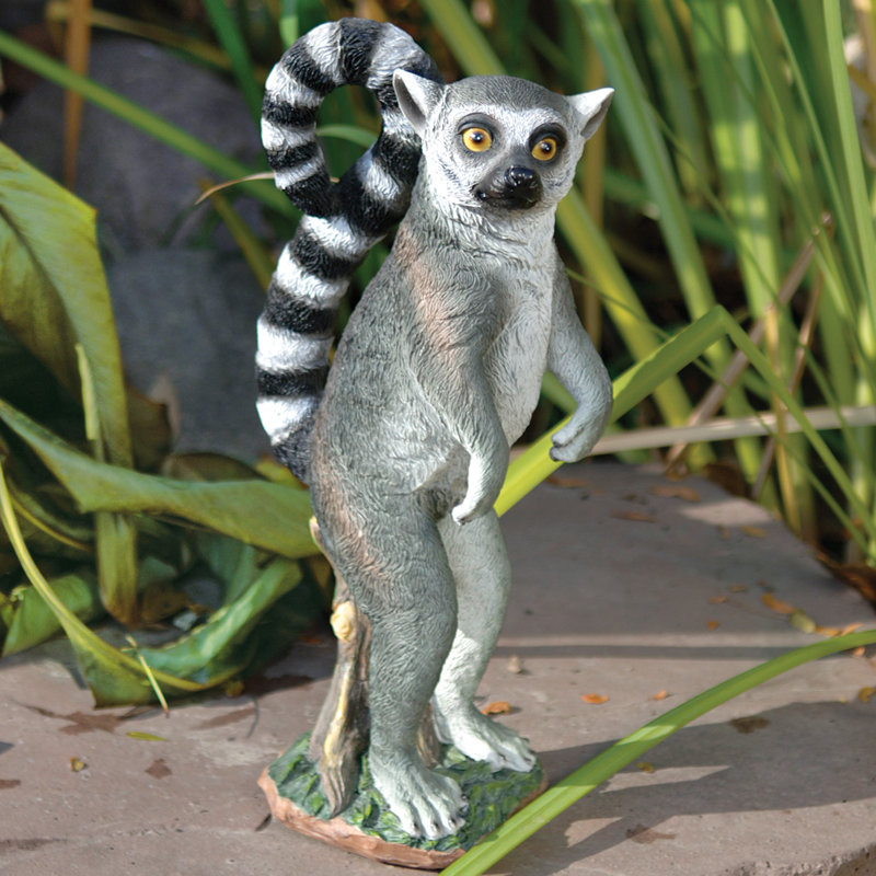 Statue de jardin lemur à empennage rulon the ring-queue