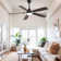 52 Inch Ceiling Fan with Dimmable LED Light and Remote – Modern Quiet DC Motor, 6-Speed, Reversible Dual-Colour Blades, Adjustable Colour Temperature – Bedroom & Living Room Ceiling Fan