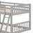 Low Bunk Bed Frame With Ladder,Full-Length Guardrail And  Slide-118155251