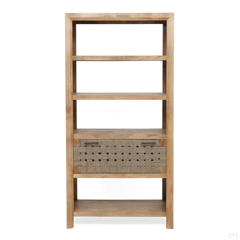 Tablette 36 po x 15 po x 72 po avec tiroir, naturel