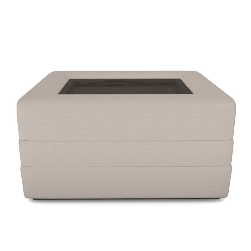 Boyden Ottoman with Wood Tray, Nadia Steam, Havana