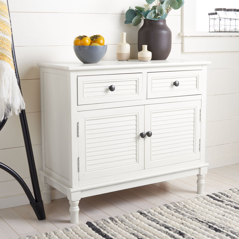 Nublin 29.5" Wide 2 Drawer Sideboard, Distressed White