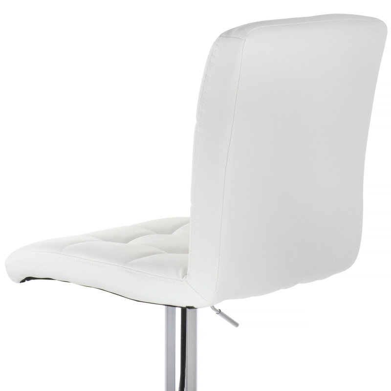 Tabouret de comptoir 2 pièces Tiodoro, Similicuir blanc