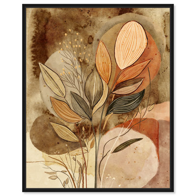«Monica Kapur Drifted Leaves», reproduction d'art sur toile encadrée par Art Remedy, cadre noir, 20 x 24