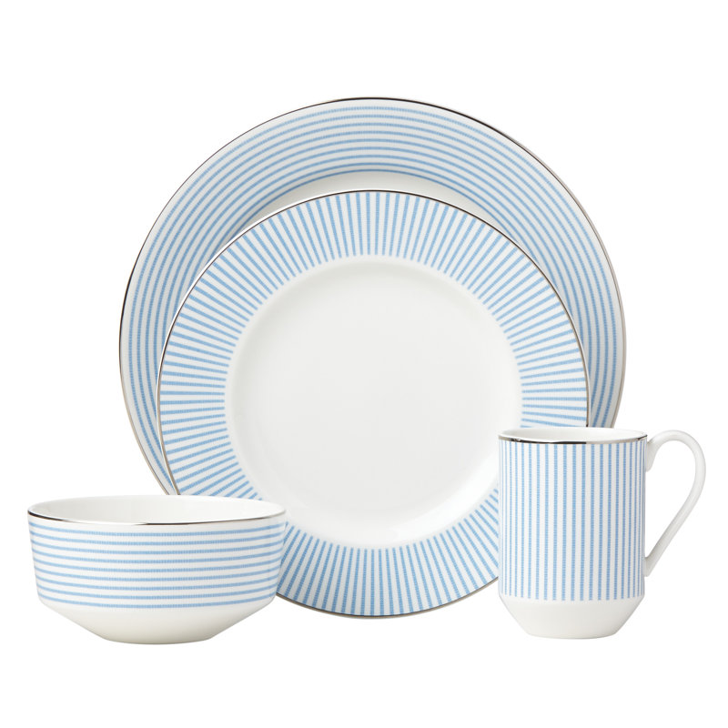 Laurel Street 4 Piece Place Setting, Service for 1, Blue