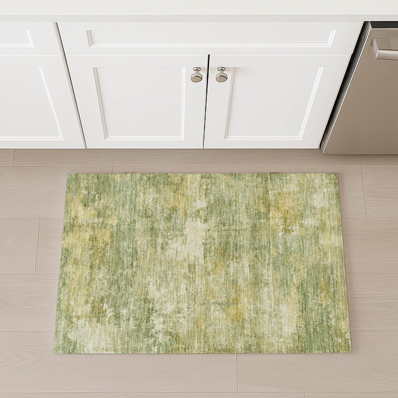 Machine Washable Indoor/Outdoor Earleville ACN2369 Abstract Rug, Rectangle 1'8" x 2'6"