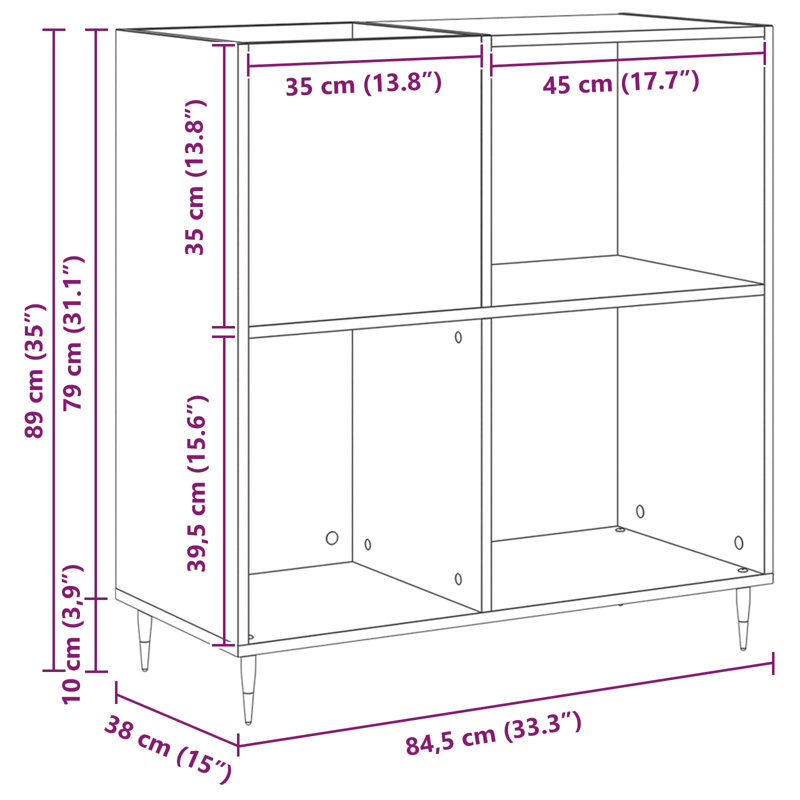 Deira Rectangle Accent Cabinet, Black Oak