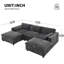 Canapé modulaire en forme de U 84,5 po avec poches de rangement et repose-pieds mobiles, canapé en chenille 5 places-1782502839