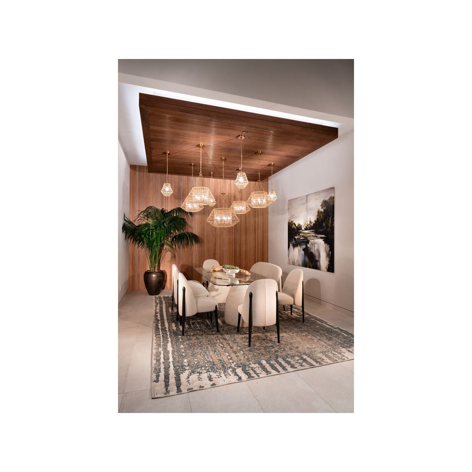 Single Light Jute Dimmable Pendant