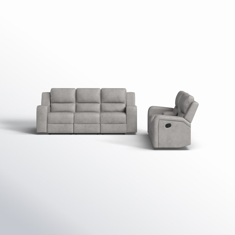 Ensemble de salon inclinable 2 pièces Bethanni, Gris clair