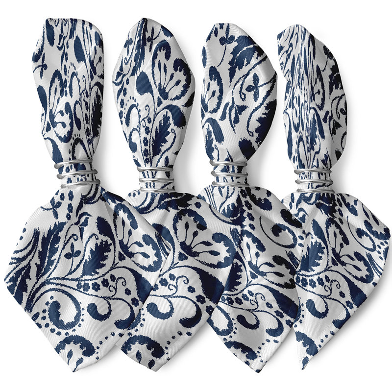 Rushton Polyester Floral Square Napkin, Blue