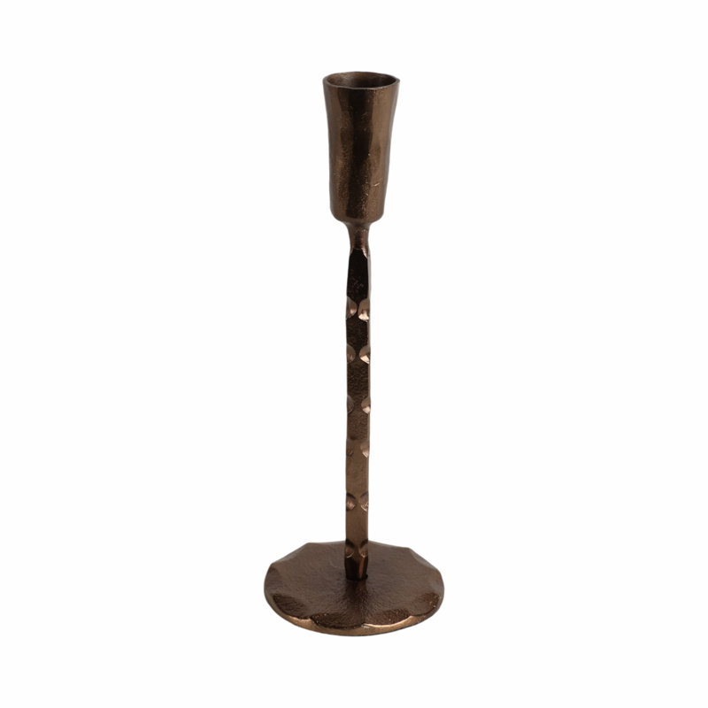 Twisted Taper Holder, Brown, 9" H x 3" W x 3" D