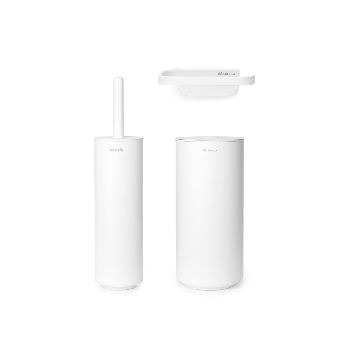 Brabantia Mindset Wall Mounted Toilet Brush Toilet Roll Holder and Toilet Roll Dispenser Set Brabantia 