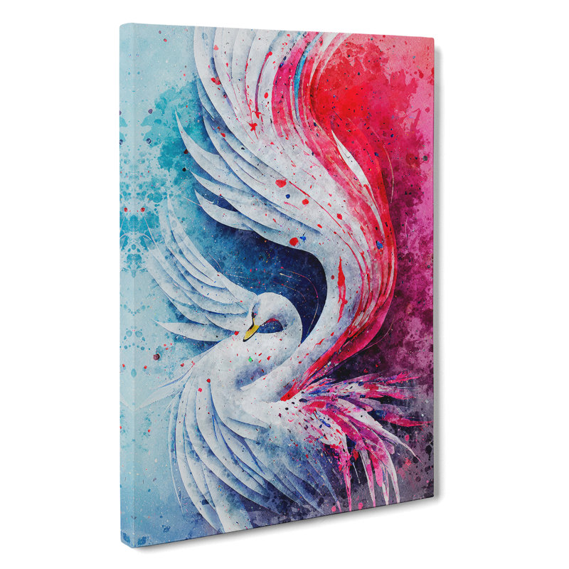 Mesmerizing Swan Abstract - Wrapped Canvas, 50cm H x 35cm W x 3cm D