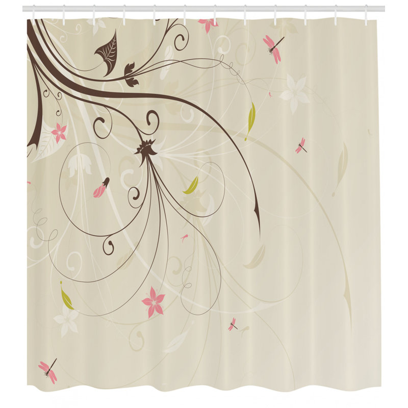 Ensemble de rideau de douche et crochets Dragonfly, H 70 po x l 69 po