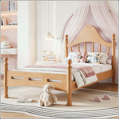 Twin Platform Bed with Curved Headboard