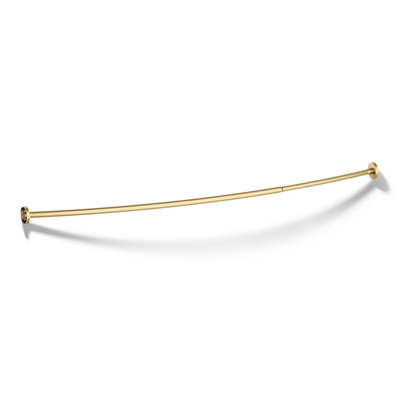 Expanse® 76" Curved Fixed Shower Curtain Rod, Brass