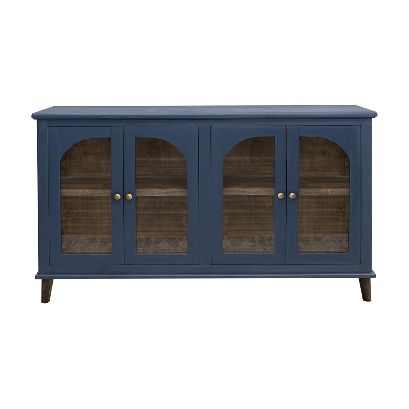 70.75" Wide Solid Wood Sideboard, Indigo Blue