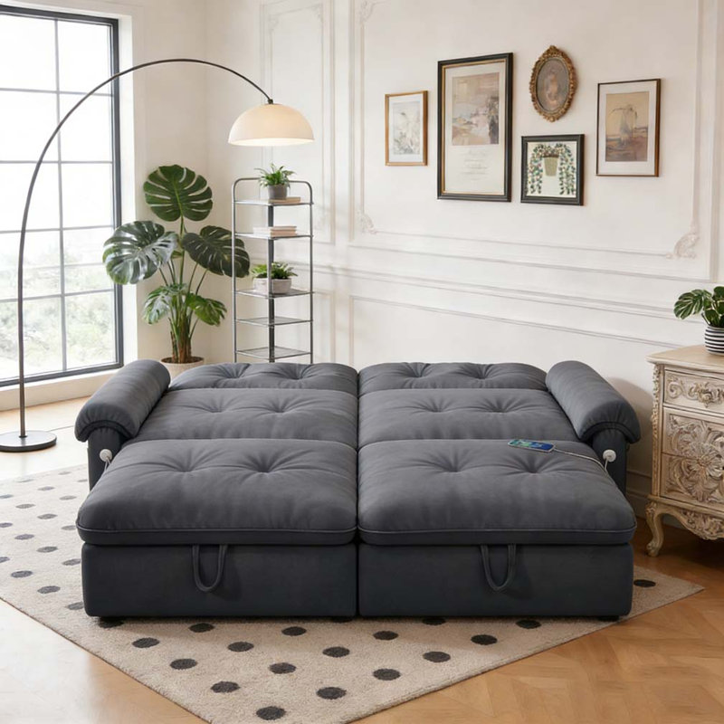 77-inch convertible sofa bed, Grey