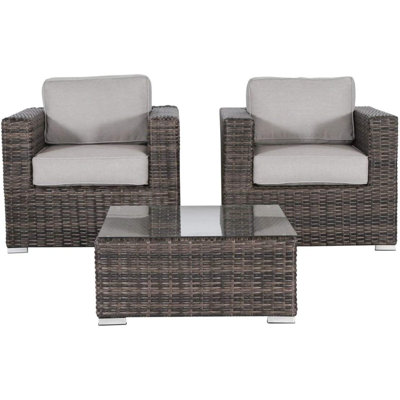 3-Piece Wicker Rattan Patio Sofa Set For Outdoor