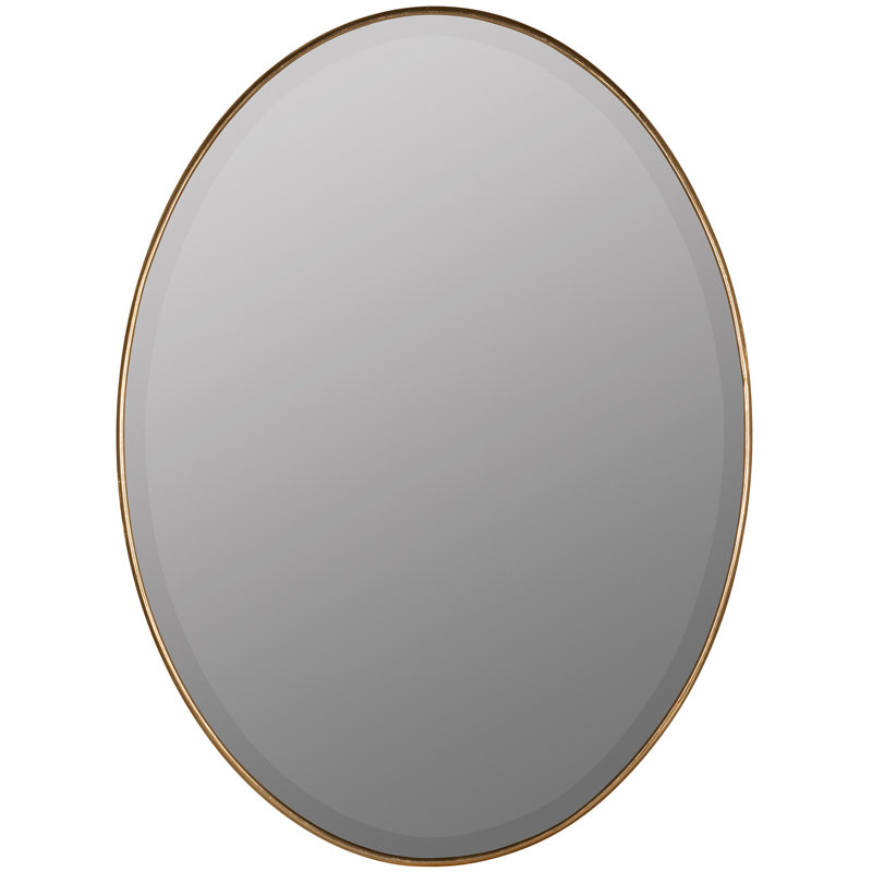 Freya Metal Oval Mirror, Gold