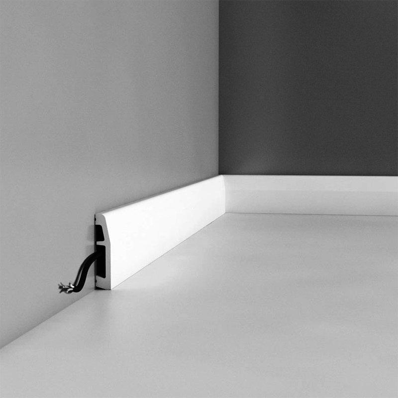 Plastic 2.75'' W x 78.75'' L Wall Base in Primed White