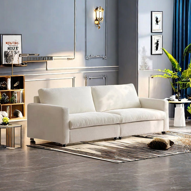 Retro simple casual Chenille sofa, 33.85" H x 94.48" W x 35.43" D, 3