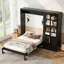 Cadre de lit AirFrame avec table latérale coulissante réglable, effet flottant visuel, coussin en mousse rembourrée nuage de 8,7 pouces, assemblage facile.-428204189-428204188