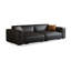 Coussin de canapé modulaire en similicuir noir-1620023029