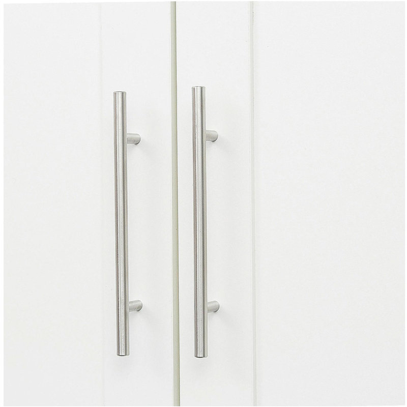 Armoire haute et armoire de cuisine avec 2 portes, 2 tiroirs et 5 espaces de rangement, blanc