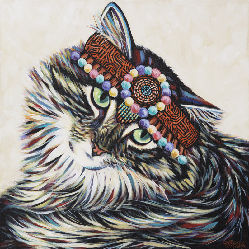 Hippie Cat I, 122cm H x 122cm W