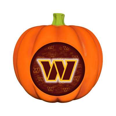 Décoration citrouille en résine avec logo DEL 3D des Washington Commanders de la NFL | 25 cm