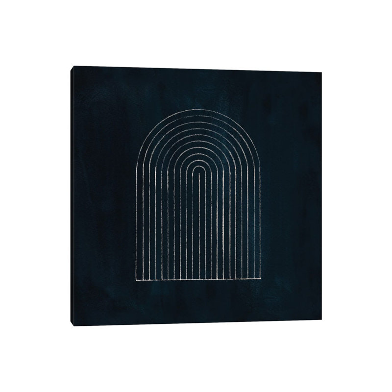 Navy Mid Century Rainbow 1 Piece Wall Art on Canvas, 66.04cm H x 66.04cm W x 3.81cm D, Wrapped Canvas