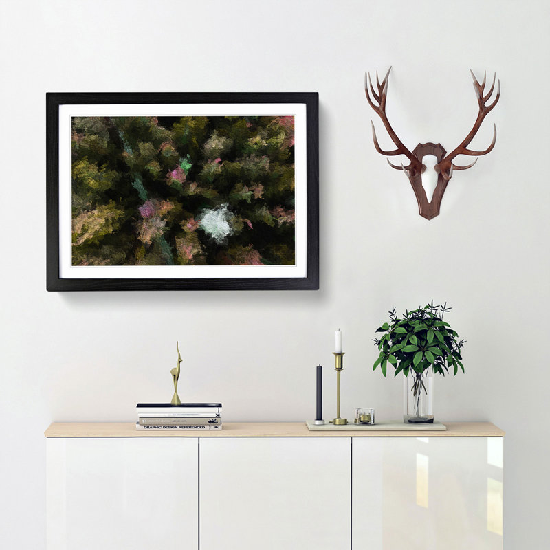 Green Forest N Sweden in Abstract - Picture Frame Graphic Art Print, Black Framed, 27cm H x 36cm W x 2cm D