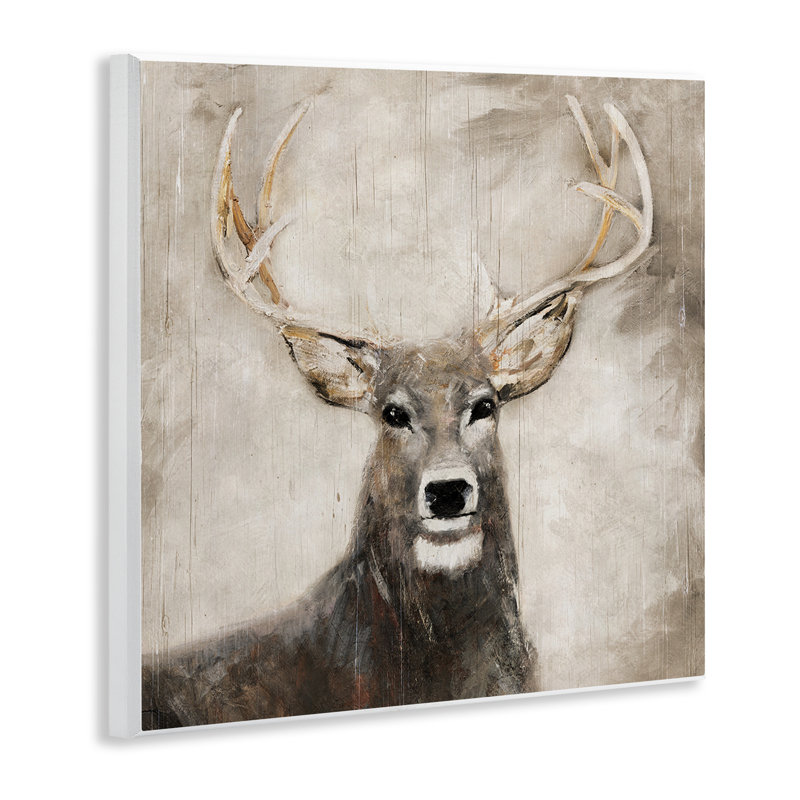 Plaque murale «Gazing Deer in Neutrals» par Sally Swatland