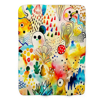 Couverture Vibrant Rainbow Sketches - 1 Piece Premium Sherpa